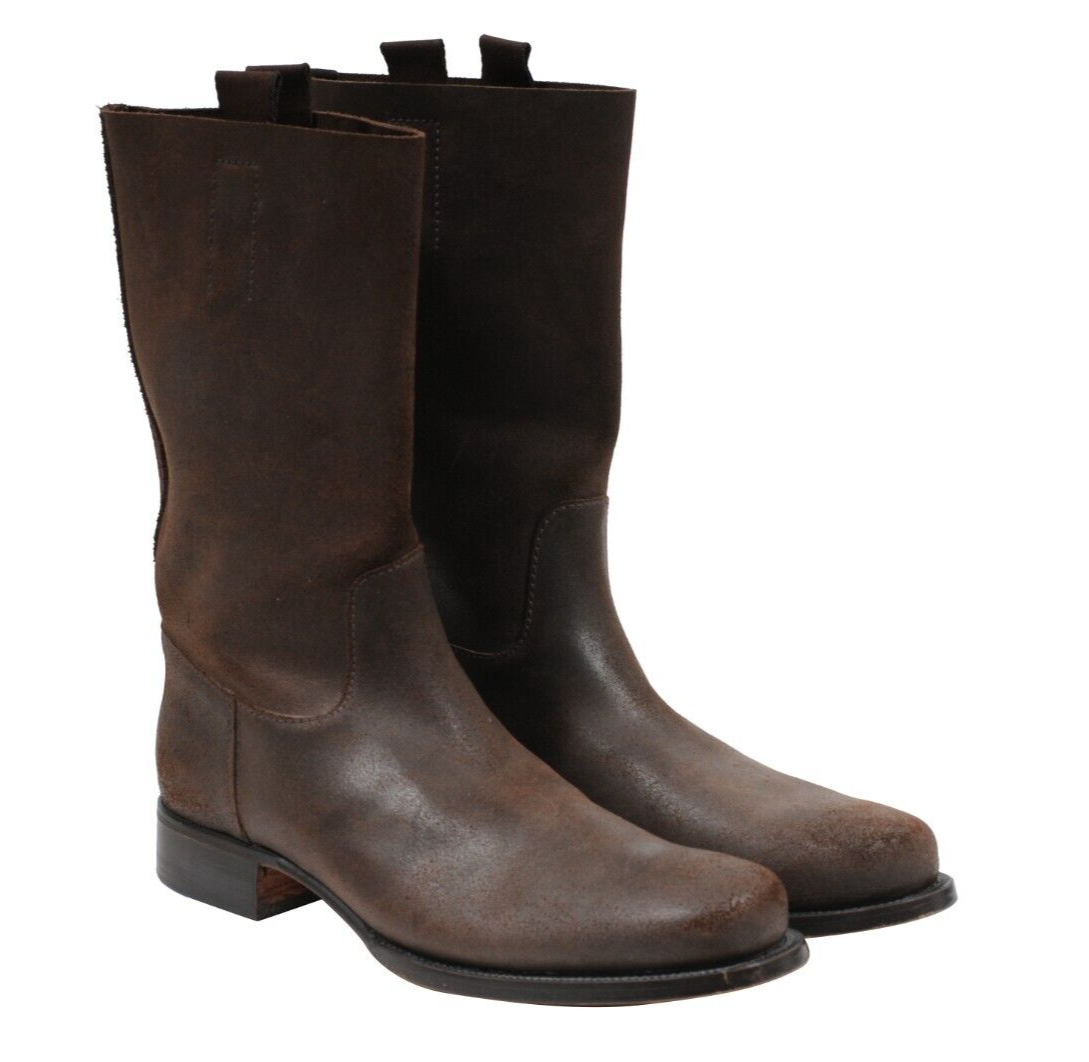 Prada Men Western Boots US10.5 UK9.5 Brown Leather Mid Calf Prada Men Western Boots US10.5 UK9.5 Brown Leather Mid Calf