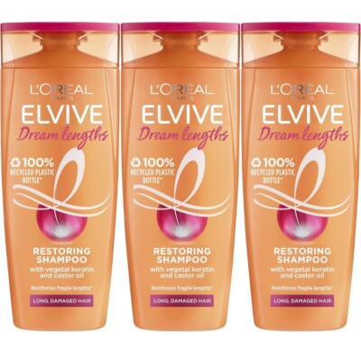 L'Oreal Paris Elvive Shampoo Traumlängen lange Haare wiederherstellen 250ml x 3