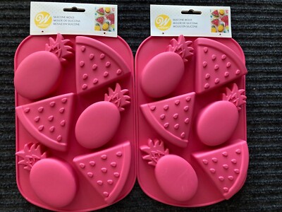 NWT Wilton Silicone Mold-Watermelon & Pineapple 6 Cavity Cake, Candy, Soap Lot 2