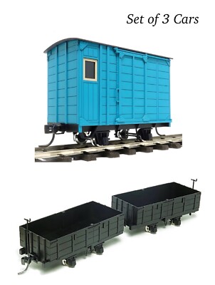 On30/O Scale Aru-Model Narrow Gauge Brake Van & 2 Open Wagons Kits Boxcar 0e