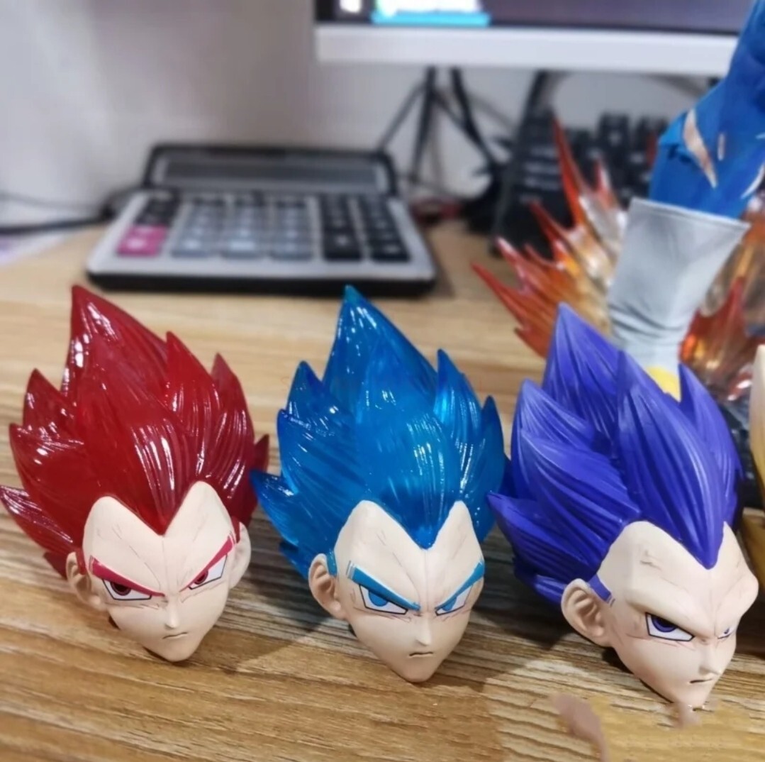 Figurina Dragon Ball Super Vegeta Ultra Ego Saiyan Blue 33cm – 2 Buste 3 Teste - Foto 2
