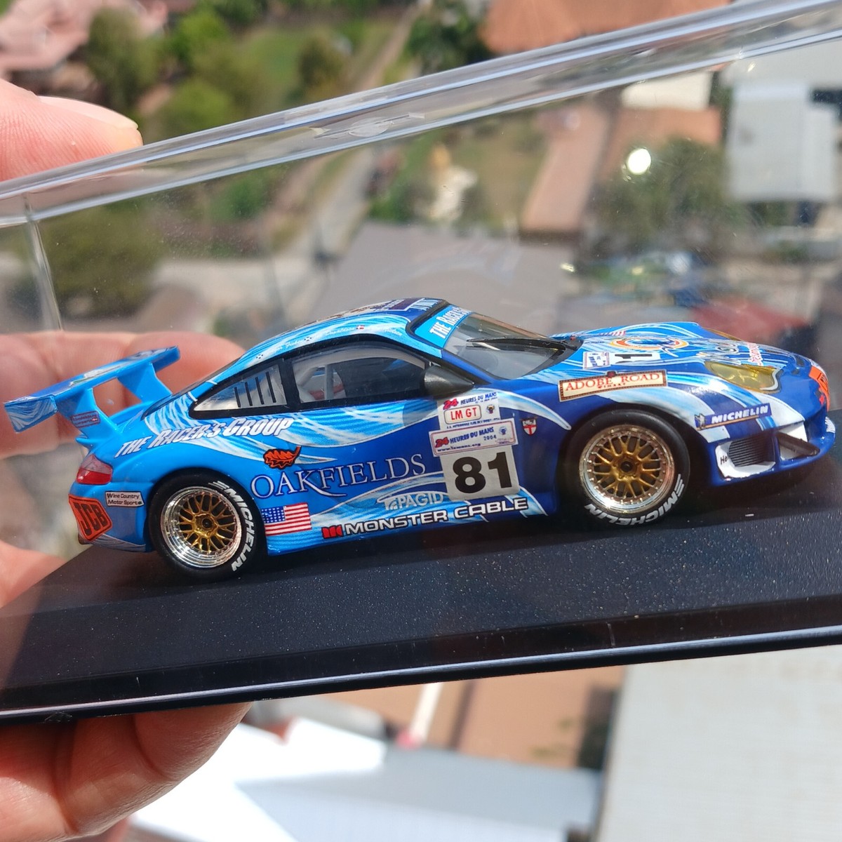 BLUE PORSCHE 911 GT3-RSR - RACING CAR LE MANS - MINICHAMPS