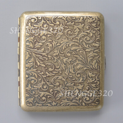 victorian cigarette case Victorian Style Cigarette Case King Size Double sided Metal Box Pattern  Etched