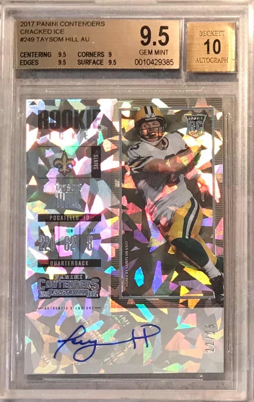 2017 Contenders Taysom Hill Auto #22/25 Cracked Ice Rookie Ticket 249 BGS 9.5/10