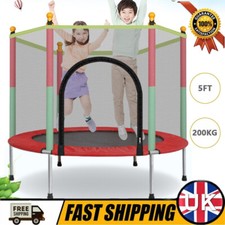 5FT Kid Trampoline With Safety Net Enclosure Children Outdoor Garden Fun Toy UK