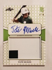 TATE MCKEE 2022 Leaf Perfect Game Showcase EMERALD PATCH AUTO #'d 7/10 Ga Tech