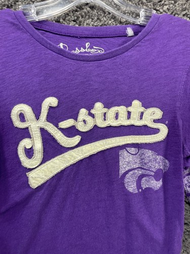 Kansas State Wildcats Shirt Women's Purple Small Top Pressbox by Royce Apparel - Picture 4 of 9