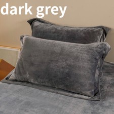 A Pair Fleece Faux Fur Solid Pillow Case Cover Soft Warm Beddings Bedroom Decors