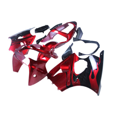 Fairings Plastic Candy Red Black Shell for Kawasaki Ninja ZX6R ZX600J 2000-2002