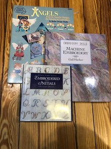 Embroidery Books Lot Of 3 Including Machine Embroidery And Angels Iron Ons