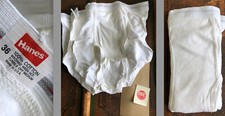 VTG NWOT NOS LOT 3 90s HANES TIGHTY WHITIES USA-MADE ALL COTTON 36 SHELFWEAR