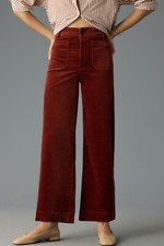 NWT Anthropologie Cinnamon The Colette Cropped Wide-Leg Corduroy Pants