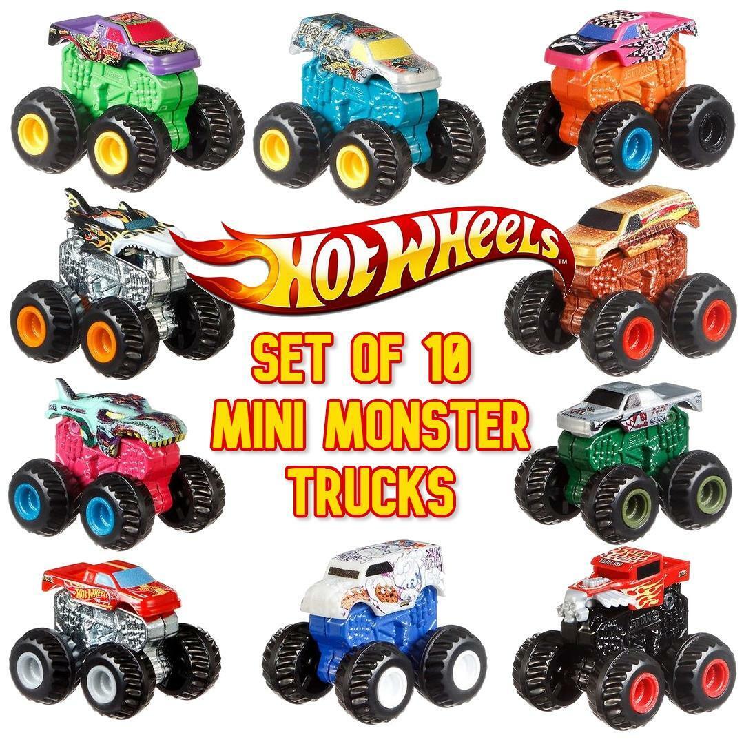 Hot Wheels Monster Trucks Set of 10 MINIS Vehicles Series 2 - NEW