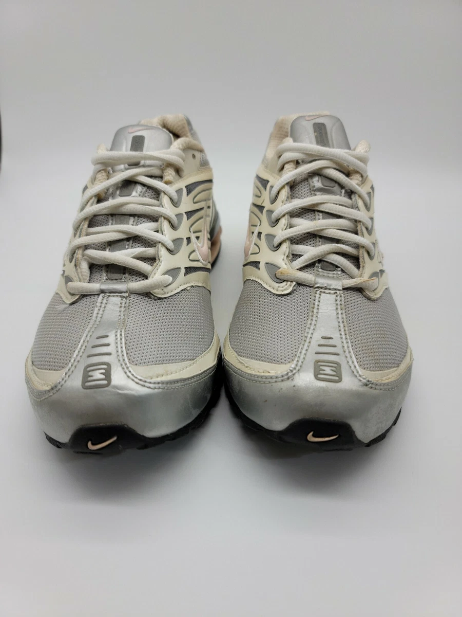 Nike Shox Go Running Shoes Silver Pearl White Women s Size 10 311124 061