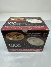 Disposable Cups for Use in Keurig® Brewers - Simple Cups - 100 Cups, Lids