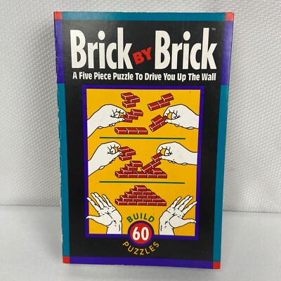 Vintage 1992 Brick by Brick Building Puzzle Game Binary Arts 60 Puzzles COMPLETE