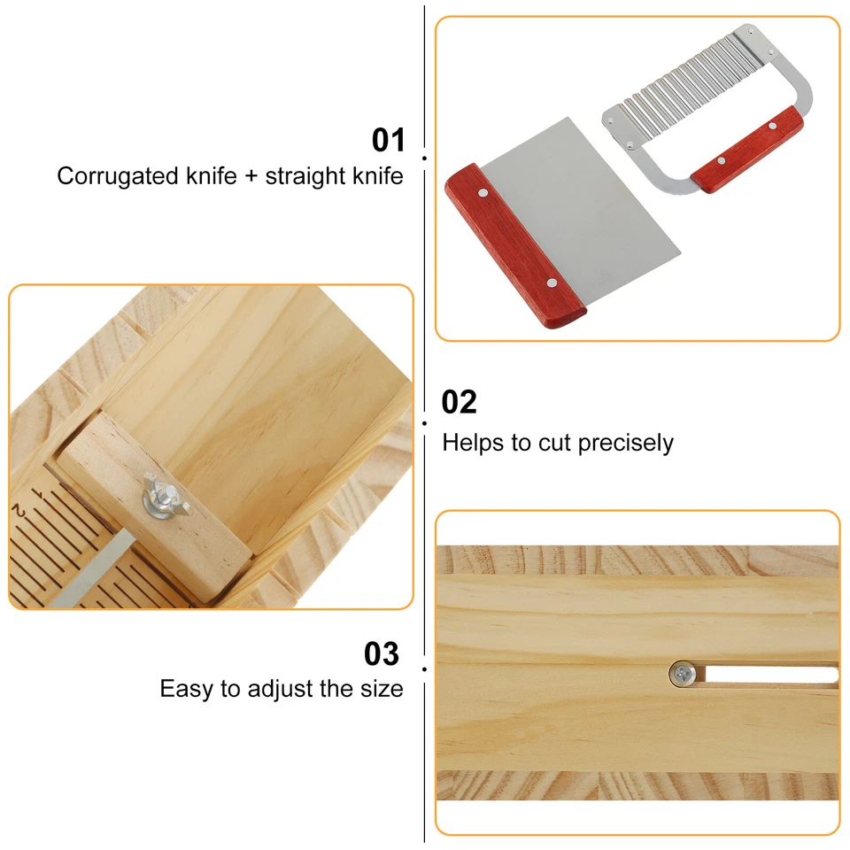 Soap Cutter Set Wooden Soap Cutting Tool Set Adjustable Wood Soap Cutter lecpa - image 4 of 4
