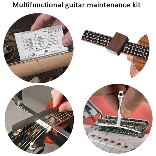 72Pc Luthier Guitar Repair Kit Cleaning Care Maintenance Setup Tools Accessories - Picture 5 of 7