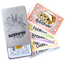 Backrezepte auf 30 Karten: Backen Geschenk mit Abbildungen und Erklärungen