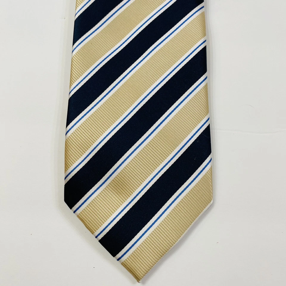 Juego de corbata hecha a mano a rayas Giorgio Brutini, pañuelo y barra de corbata  Foto 2 de 4