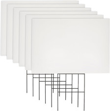 Corrugated Plastic Yard Signs - 6-Pack, 17 X 12 In, White - Blank Outdoor Poster