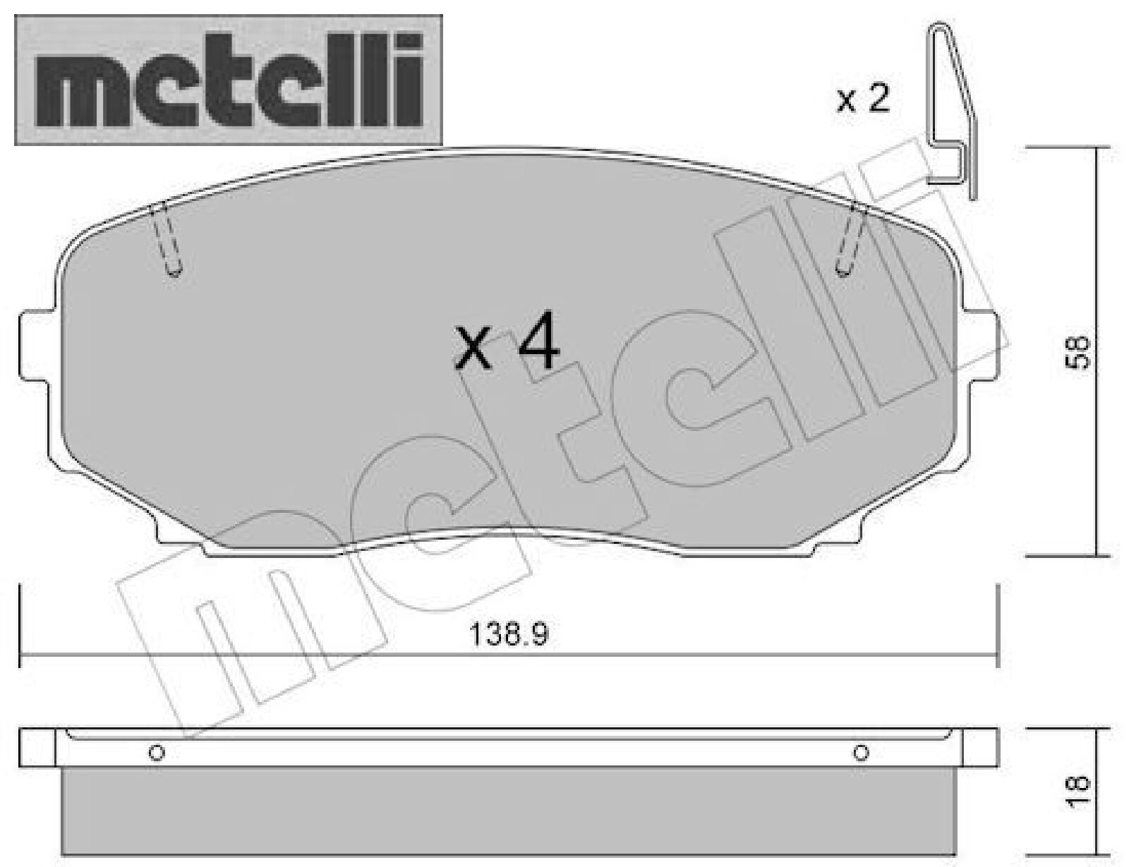 metelli 22-0872-0 Bremsbelagsatz für Scheibenbremse Bremsbelagsatz