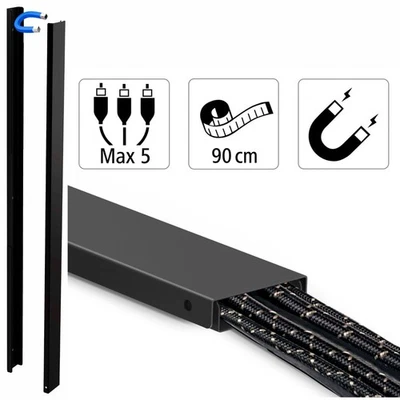 Hama Stahl Kabelkanal Magnetisch Kabel-Leiste Sockel Wand Fußbodenkanal TV PC - Bild 1 von 4