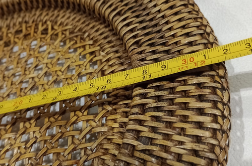 Vintage Woven Rattan Wicker Charger Plates Set of 7 Rustic Farmhouse Boho 32 cm - Picture 7 of 15