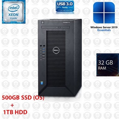 Dell PowerEdge T30 Server Xeon E3 32GB RAM 500GB SSD +1TB Windows Server 2019