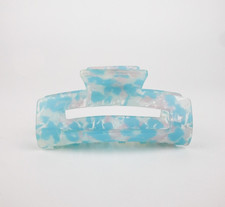 1pc Blue Marble Hair Claw Clip, Acetate Hair Claw 3 inches