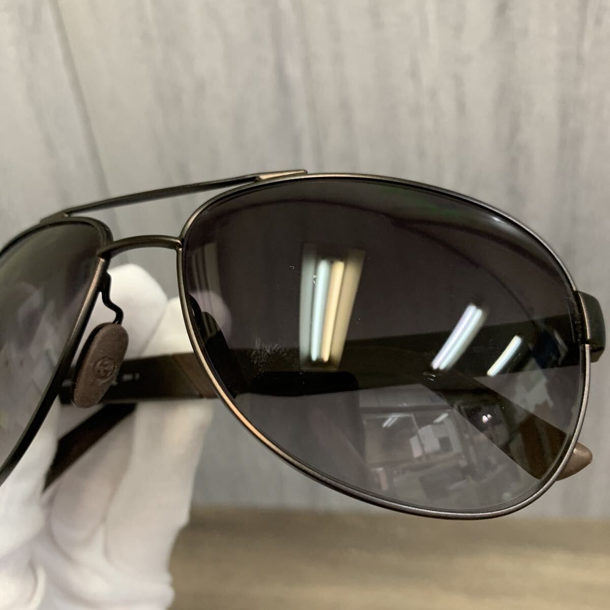 y120808m GUCCI Sherry Line GG2229 F S Sunglasses Plastic Black Mens thumbnail 4