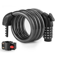 Toufeiyuan Bicycle Lock, Wire Lock, 5-Digit Dial Lock, 110Cm Length, 11Mm Thick