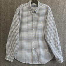 Vintage Ralph Lauren Shirt Men 2XL Blue Classic Fit Oxford Button Down Preppy