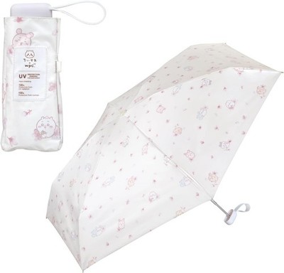 Wpc. Chiikawa Folding Umbrella Mini UV 100% Block Sunny and Rainy 2 Design, New