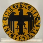 Deutsche Reichsbahn Enamel Sign - Ø 50cm (19.7") - Retro Vintage Porcelain Decor