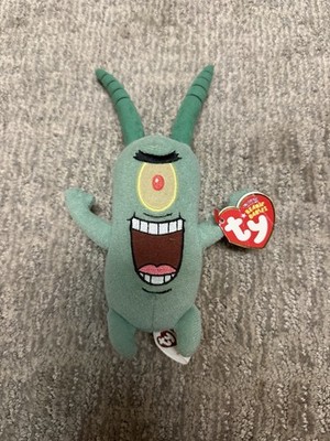 Ty Beanie Baby - SHELDON J. PLANKTON (SpongeBob Squarepants) Retired Stuffed Toy
