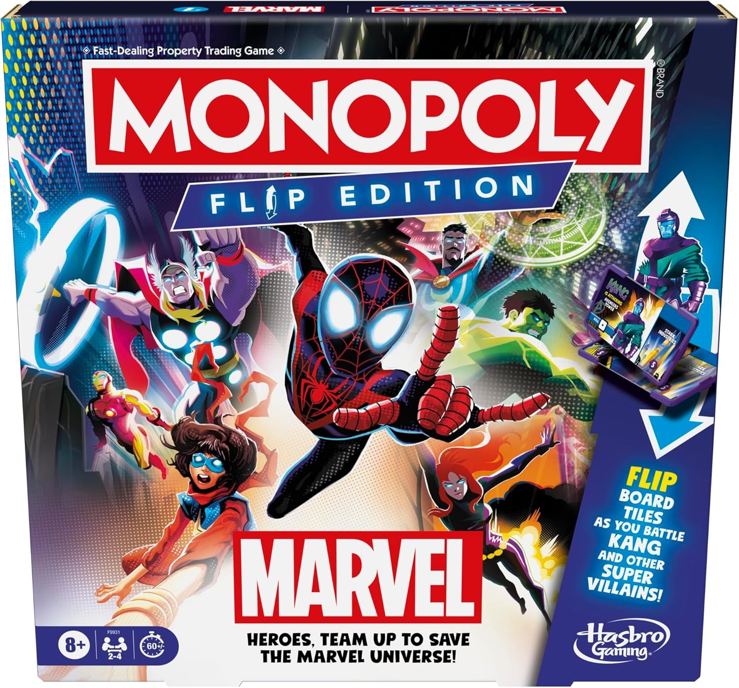 Monopoly Flip Edition: Marvel Board Game for 2 to 4 Players, Ages 8+ - Image 2