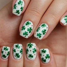 Sophisticated White Artificial Nail Featuring Metallic Stars And Symbol