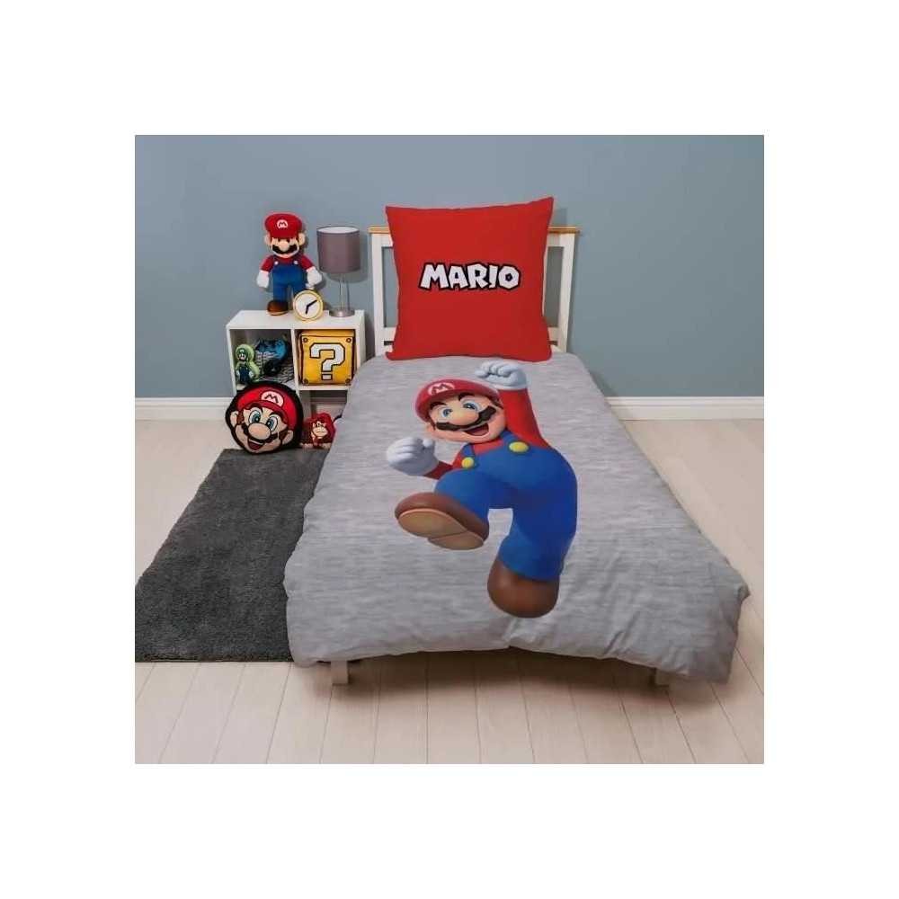 Housse de couette Mario Bros réversible pour décorer une chambre d'enfant geek