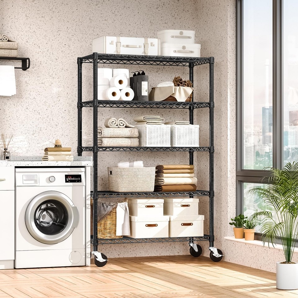 M MZG 5-Tier Metal Wire Racks Shelving Unit Adjustable Heavy Duty ...