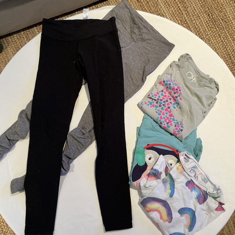Lot Of 2 Ivivva By Lululemon Leggings Girls Size 10 Plus 3 Size 10 Tshirts
