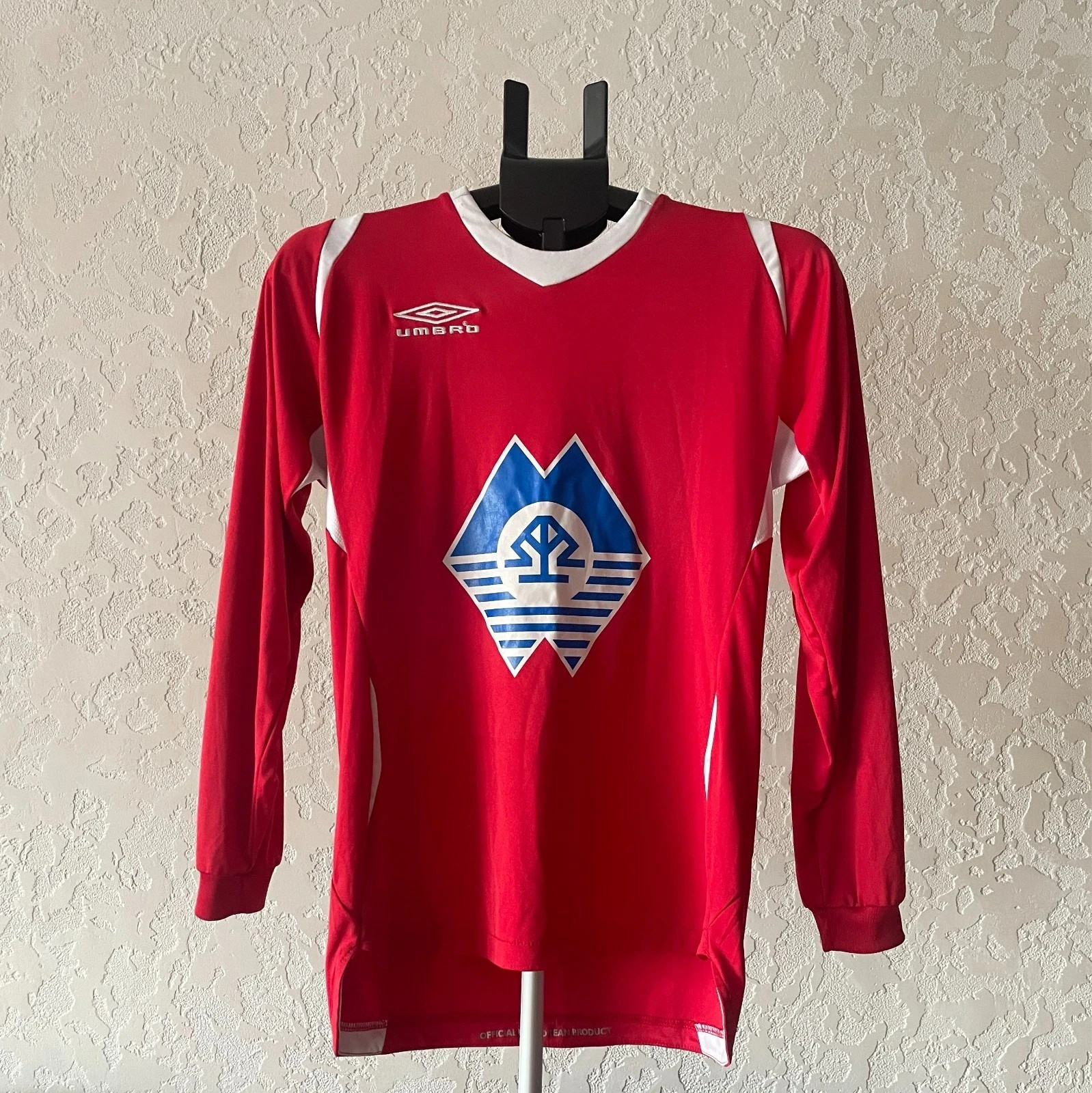 Vintage Umbro Norway Football Shirt Long Sleeve Sparebanken Men's S height 164