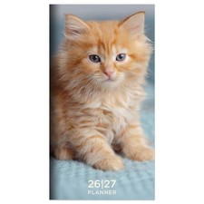 2026-2027 Kitten Small Monthly Pocket Planner with 2 Page Large Calendar Grid...