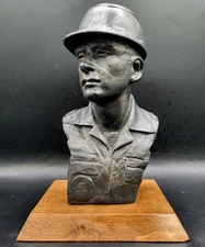P298 Civil Engineer By Terrance Patterson Handcrafted Bust Sculpture 9 1/2 "H.