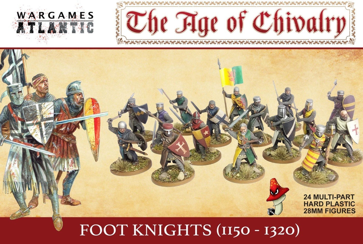Foot Knights (1150-1320) Box Set Wargames Atlantic  28mm 1/56 Scale