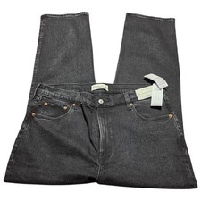 WOMANS Abercrombie Fitch The Ankle Straight Ultra High-Rise 33/16 JEANS BLACK