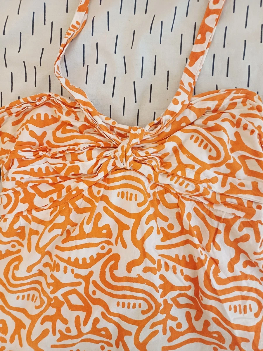 STEELE Halter Neck Orange Summer Festival Going Out Top Size S (up to Size 10)