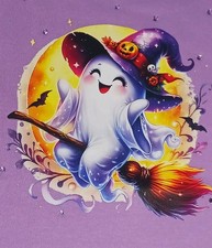 0-3 Months Baby BodysuitLong sleeve Purple Dtf Witch Ghost Halloween Blinged OOK