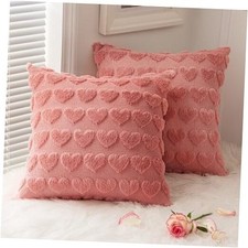Valentines Pillow Covers 18x18 Inch Set of 2 18" x 18" Pack of 2 Coral Red