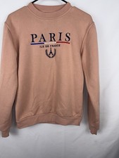 Paris Tour D'Or Women's Crewneck Sweatshirt Small Pink with Embroidered Design